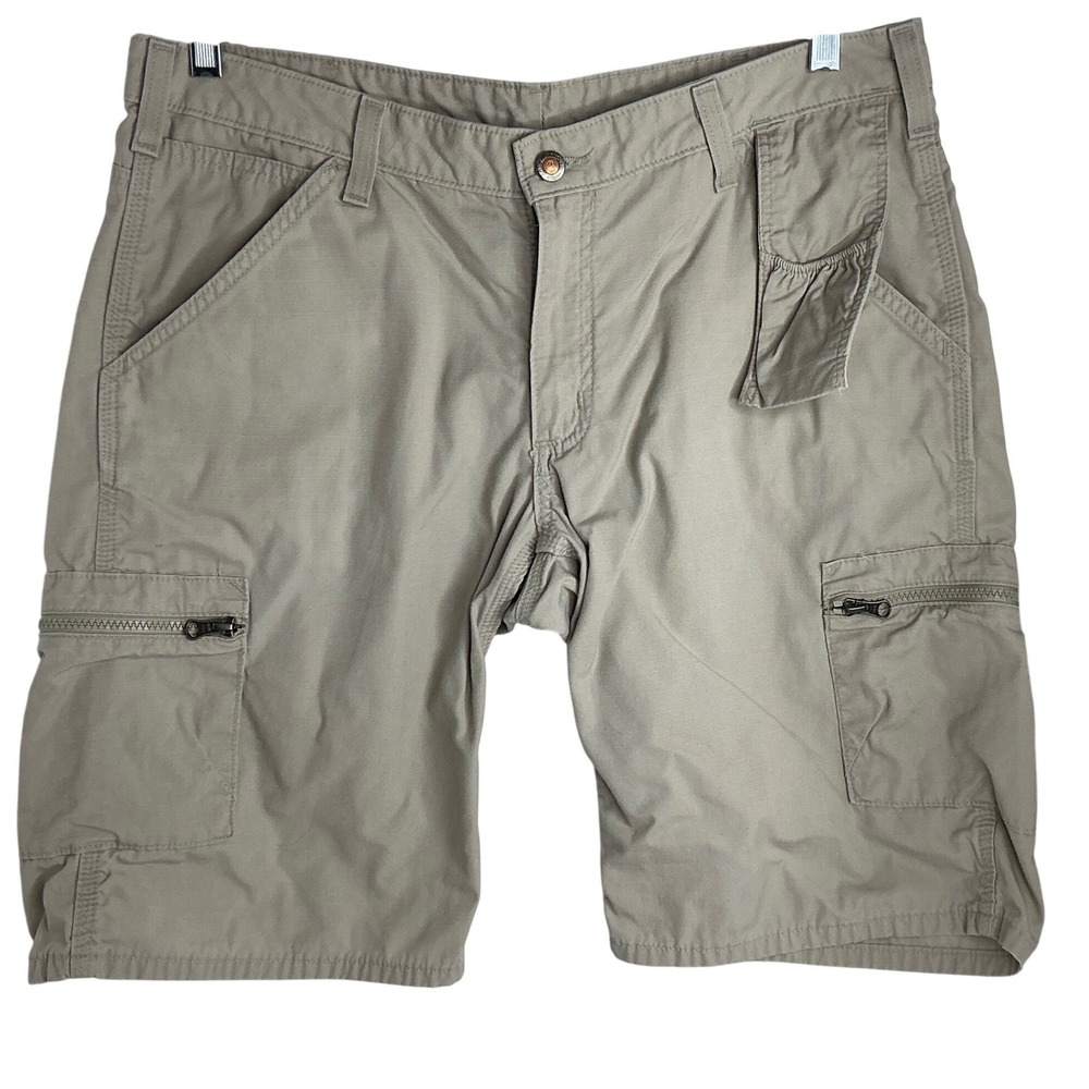 Carhartt WB006 STN Tan Ripstop Cargo Short Womens Size 12 Khaki Utility Workwear